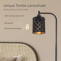 Vista 4 de Lámparas de pie industriales para sala de estar, lámparas de pie modernas para dormitorio con bombilla LED de 6 W, interruptor de pie, lámpara
