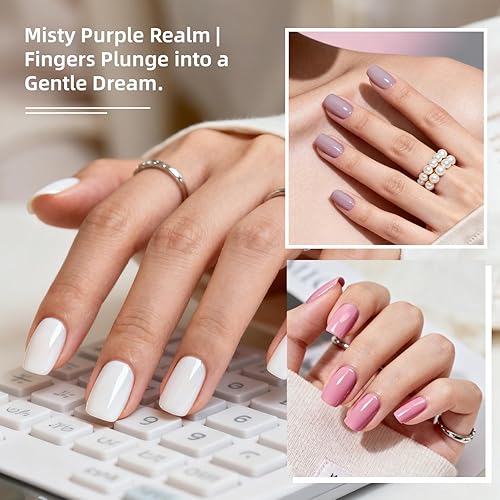 Miniatura 4 de JODSONE Kit de esmalte de uñas de gel de 10 colores con mini lámpara LED UV de alto brillo, capa base duradera, capa superior brillante, juego de
