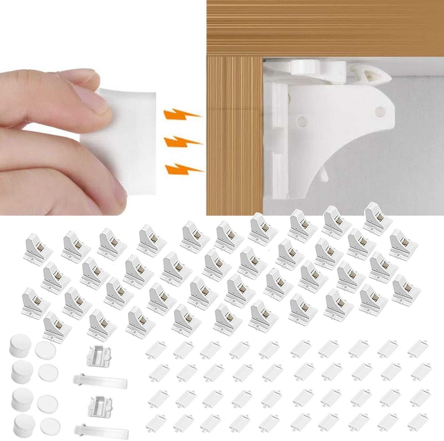 15 Pack Magnetic Cabinet Locks Baby Proofing - Safeasy Child Safety Latches for Cabinets, Drawers & Cupboards - Quick-Adhesive Installation (15 Locks + 2 Keys)