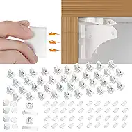 Adhesive Magnetic Cabinet Locks Baby Proofing for Cabinets & Drawers (40 Locks and 4 Keys)