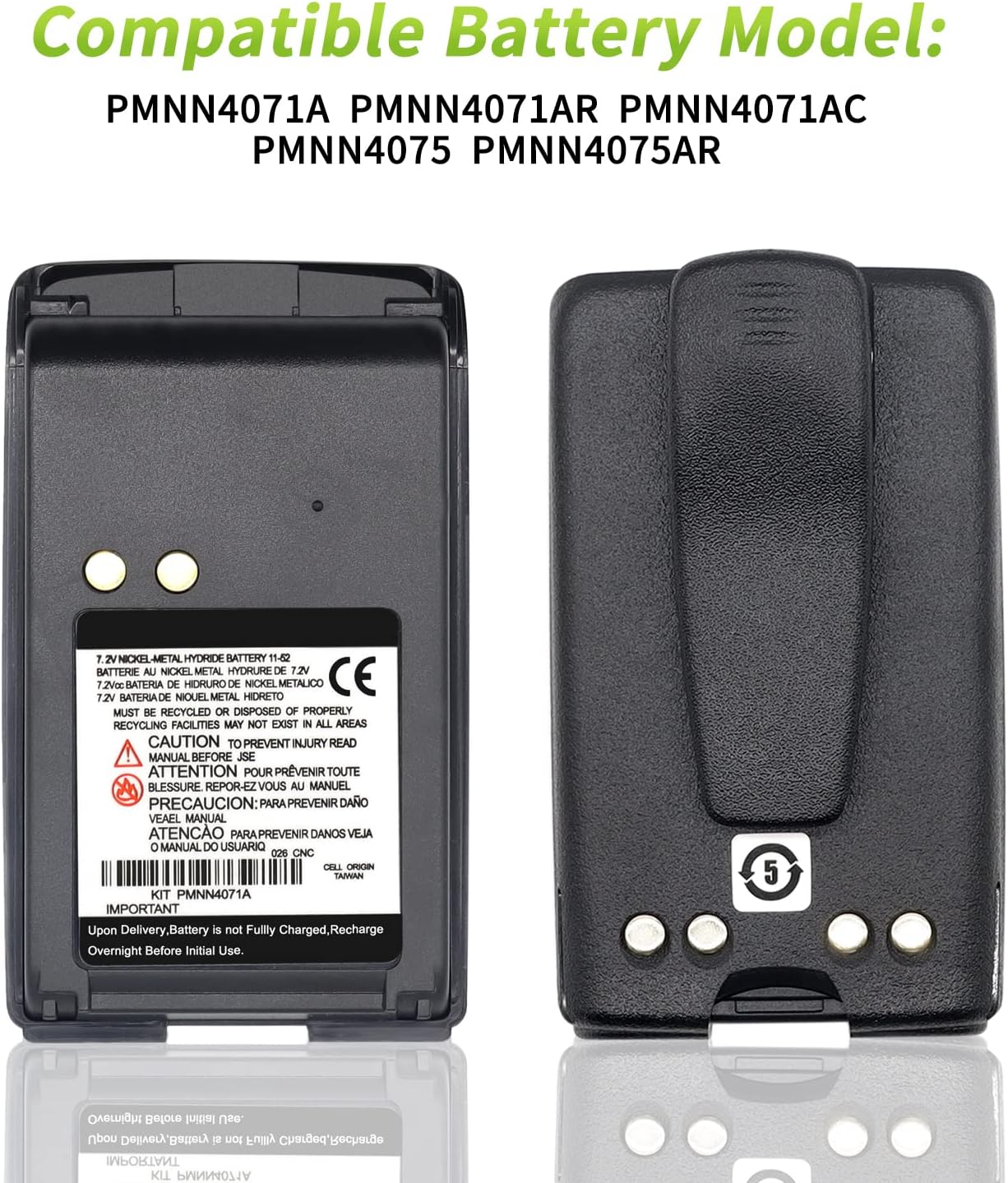 (4PCS) PMNN4075A Battery PMNN4075AR NI-MH [2026 New Version] for Motorola Mag One BPR40 A8 A6 BC130 PMNN4071 PMNN4071AC PMNN4075 PMNN4071A PMNN4071AR Battery