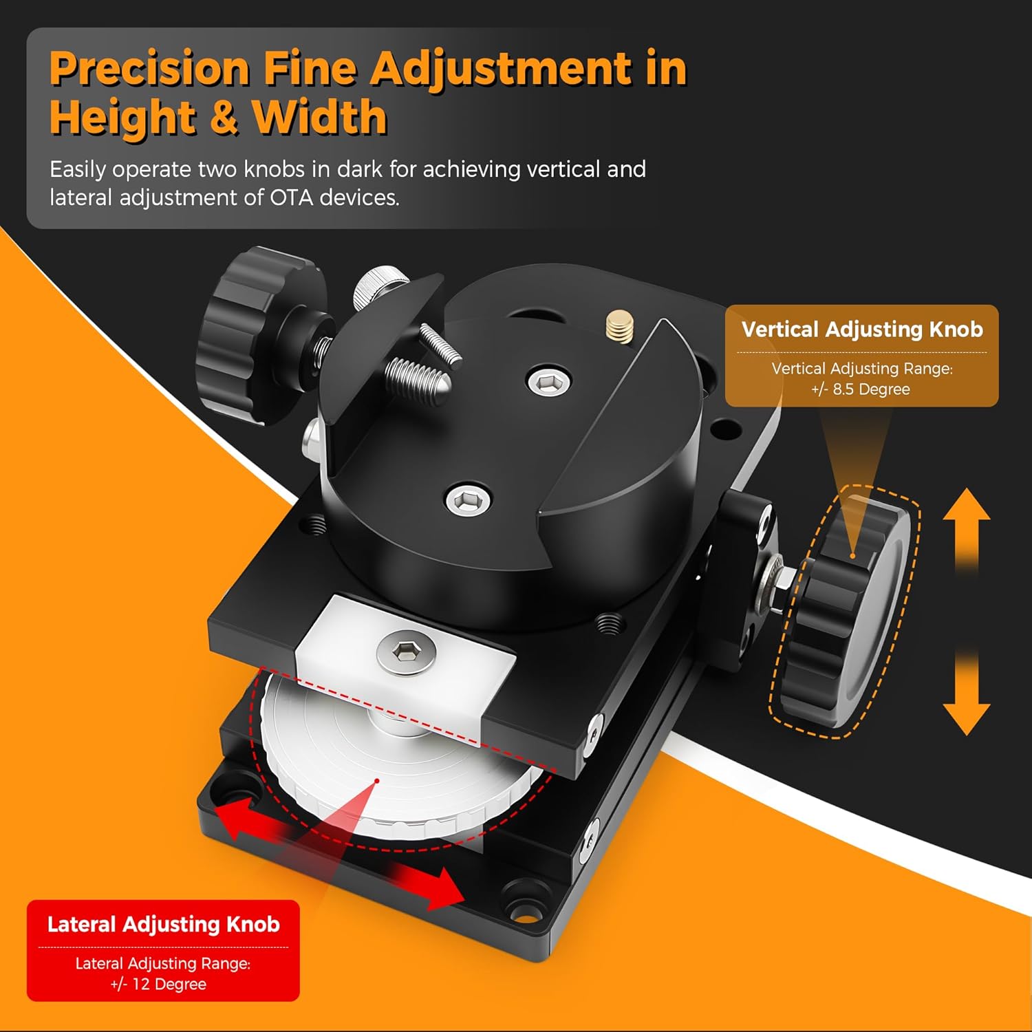 Astromania Guide Scope Mount for Finderscope Guidescope, Metal Telescope Mount Quickly Mounting Guide Scope Guider onto Astronomical Telescopes or Camera Tripods for Precise Alignment of Guidescope
