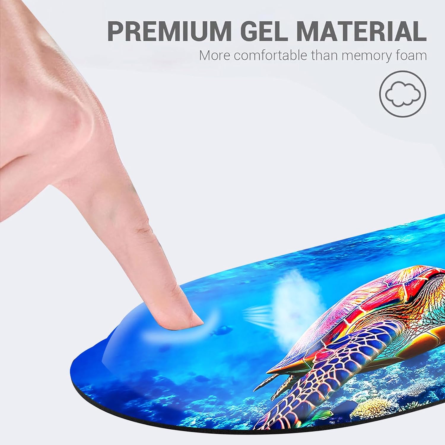 Desk Mat, Mouse Pad with Wrist Rest, 4-in-1 Large Mouse Pads for Desk, Ergonomic Mouse Pad and Keyboard Wrist Rest Gaming Keyboard Mat for Office,Colorful Sea Turtle in Ocean