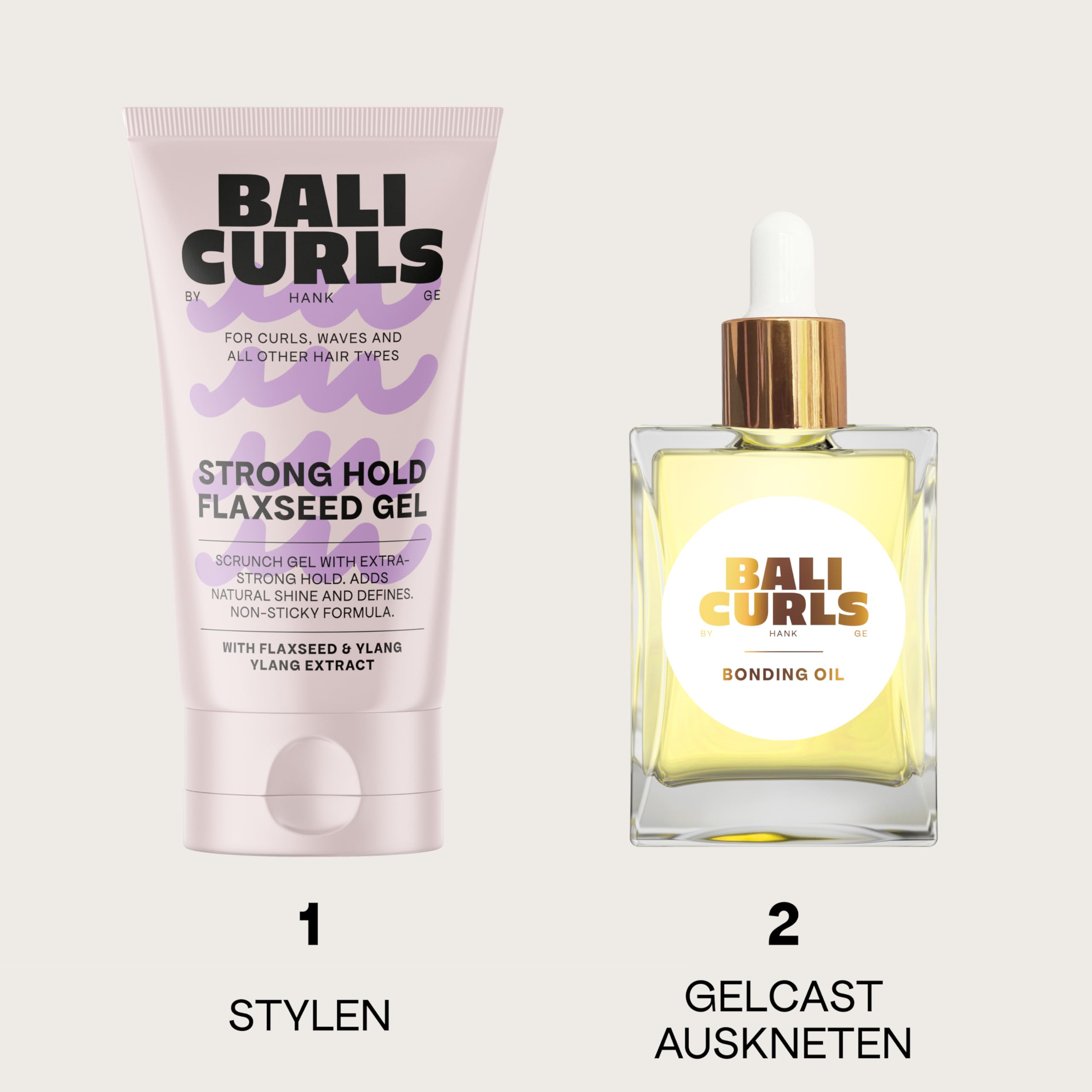 BALI CURLS Strong Hold Flaxseed Gel 6x150ml – Extra starkes Scrunch-Gel für definierte Locken – Langanhaltender Halt & natürlicher Glanz – Curly Method geeignet