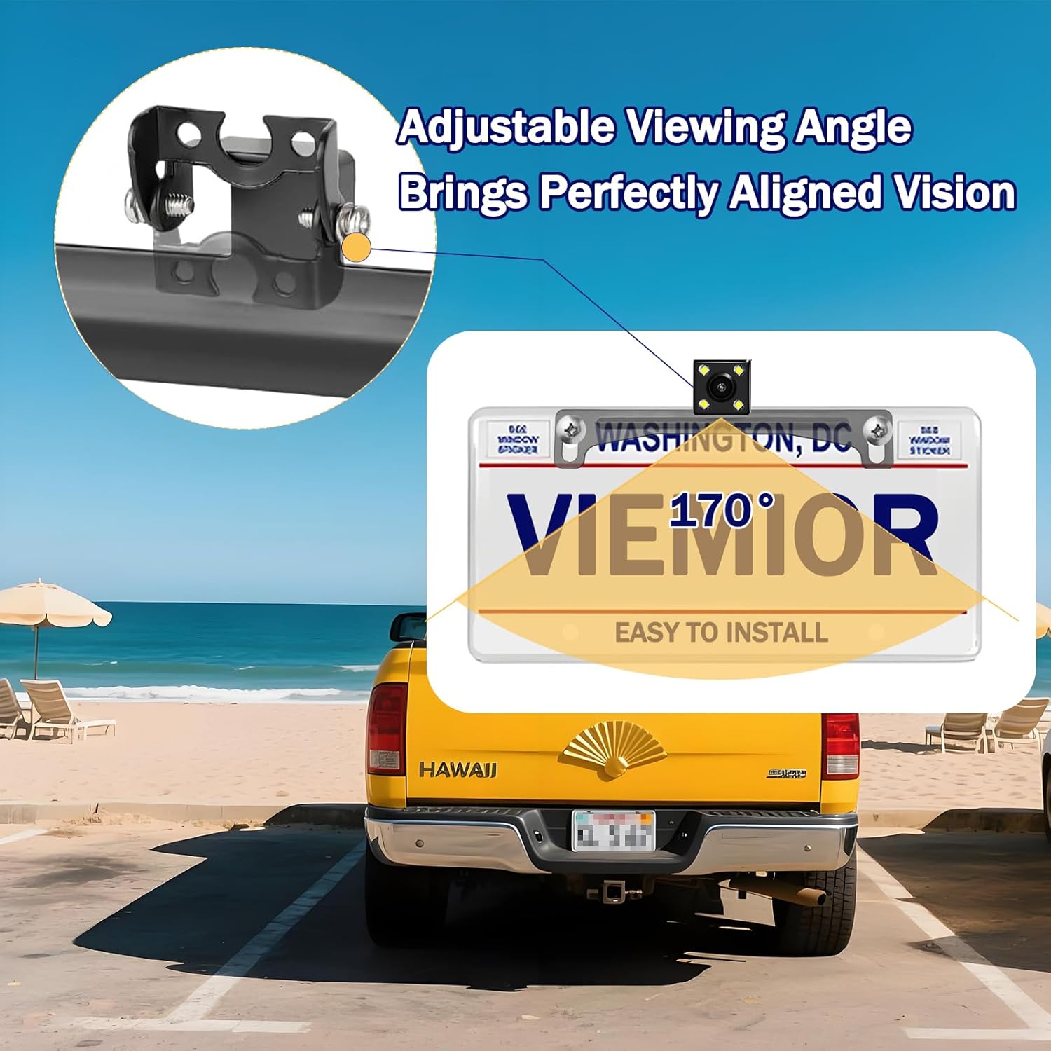 Universal Car Rear View Camera License Plate Bracket, Premium Backup Camera License Plate Dash Cam Mirror Cam Accessory Rear Camera Mount, Only Installation Holder for Back Up Camera