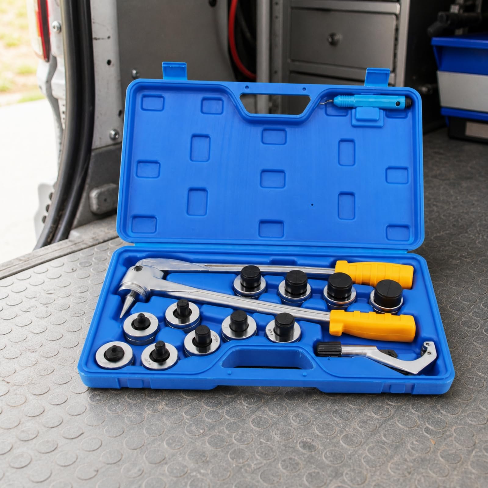 kowaku Kit d’évasement Coupe-Tube | Mallte Transport Rigide, sans Bavure, Outillage, pour Climatisation, Chantier, Techniciens, Plombiers, Métrique