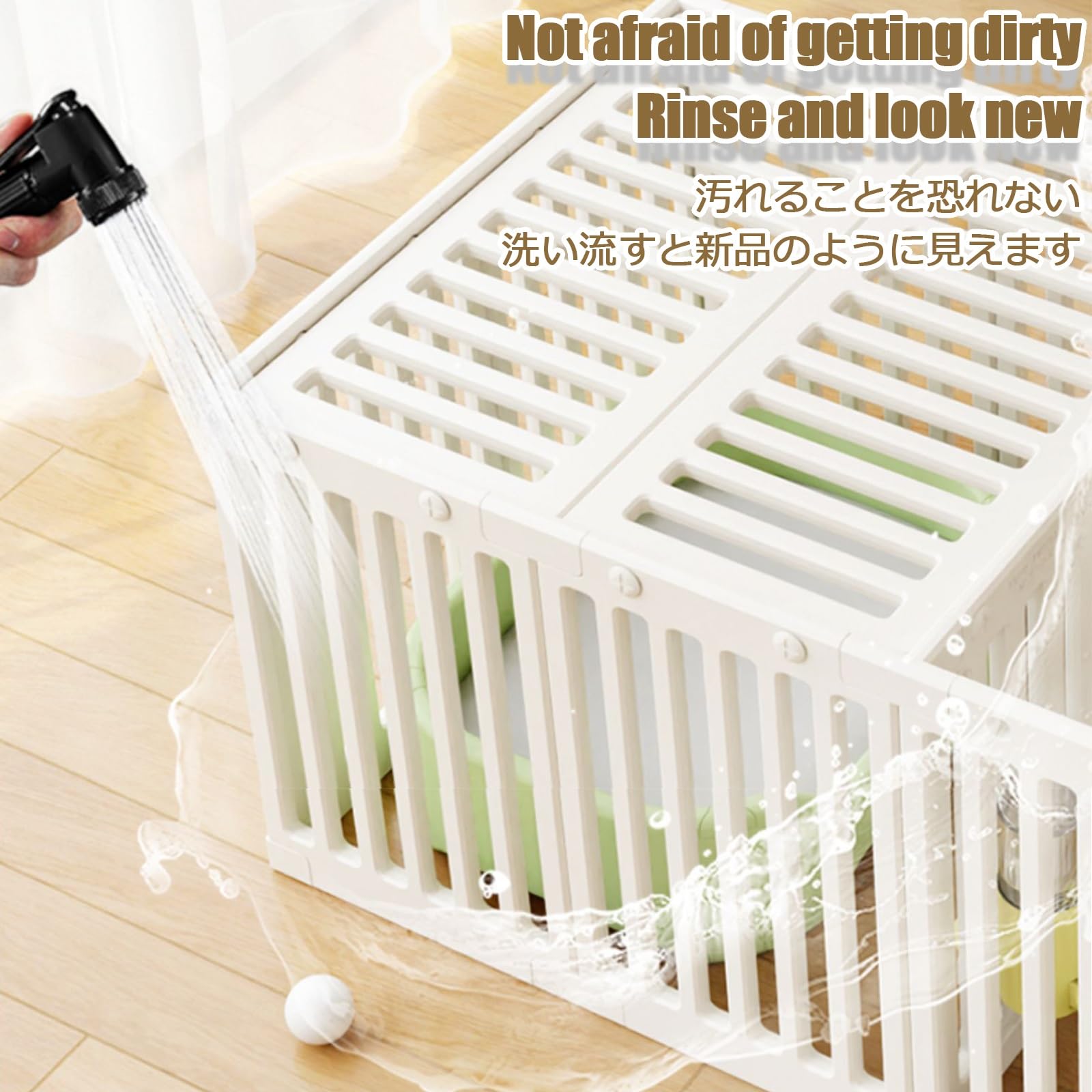 Recinto per Animali Recinto per Piccoli Animali Box per Cani Gabbia per Cuccioli con Cancelletto Recinto per Coniglio Nani da Interno Recinto per Animali Domestici con Porta(55CM,Double Room