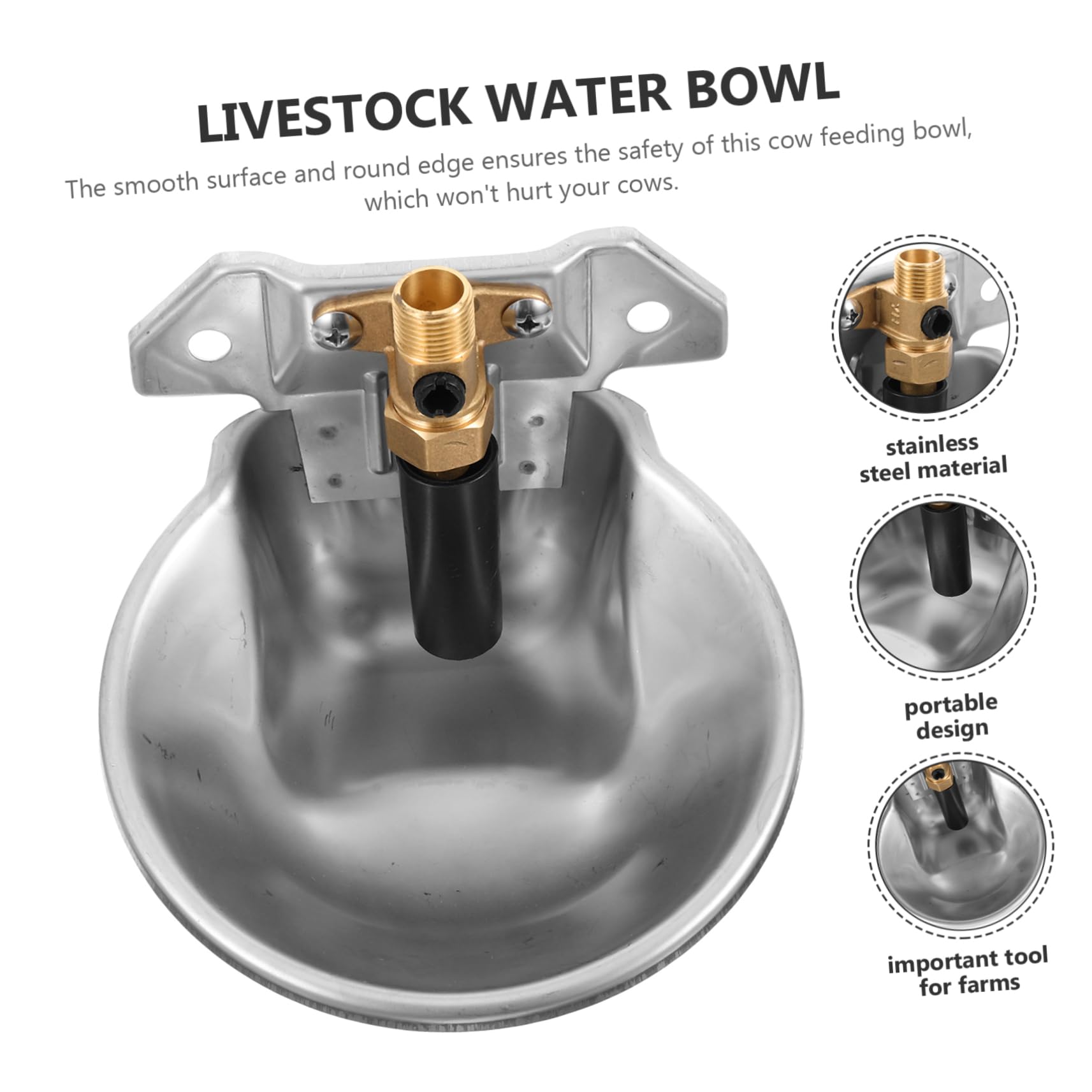 Abreuvoir Automatique en Acier Inoxydable pour Poulet et Porc, Argenté