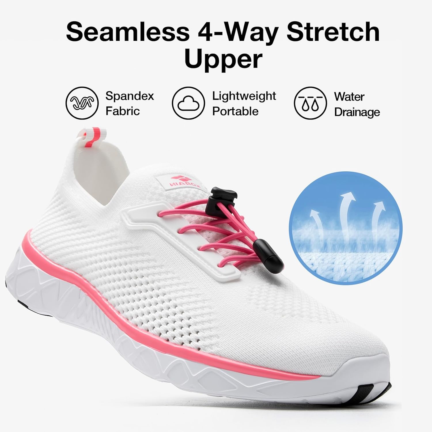 Women’s Quick-Dry Water Shoes with Arch Support, Non-Slip Swim Shoes for Pool, Beach, Aqua Shoes for Water Sports & Outdoor Water Activities