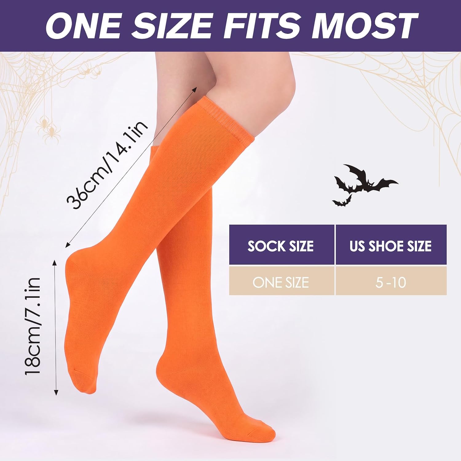 American Trends Women's Knee High Sock, Solid Color Long Tube Sock,Breathable High Socks for Athletic, Halloween & Daily Wear
