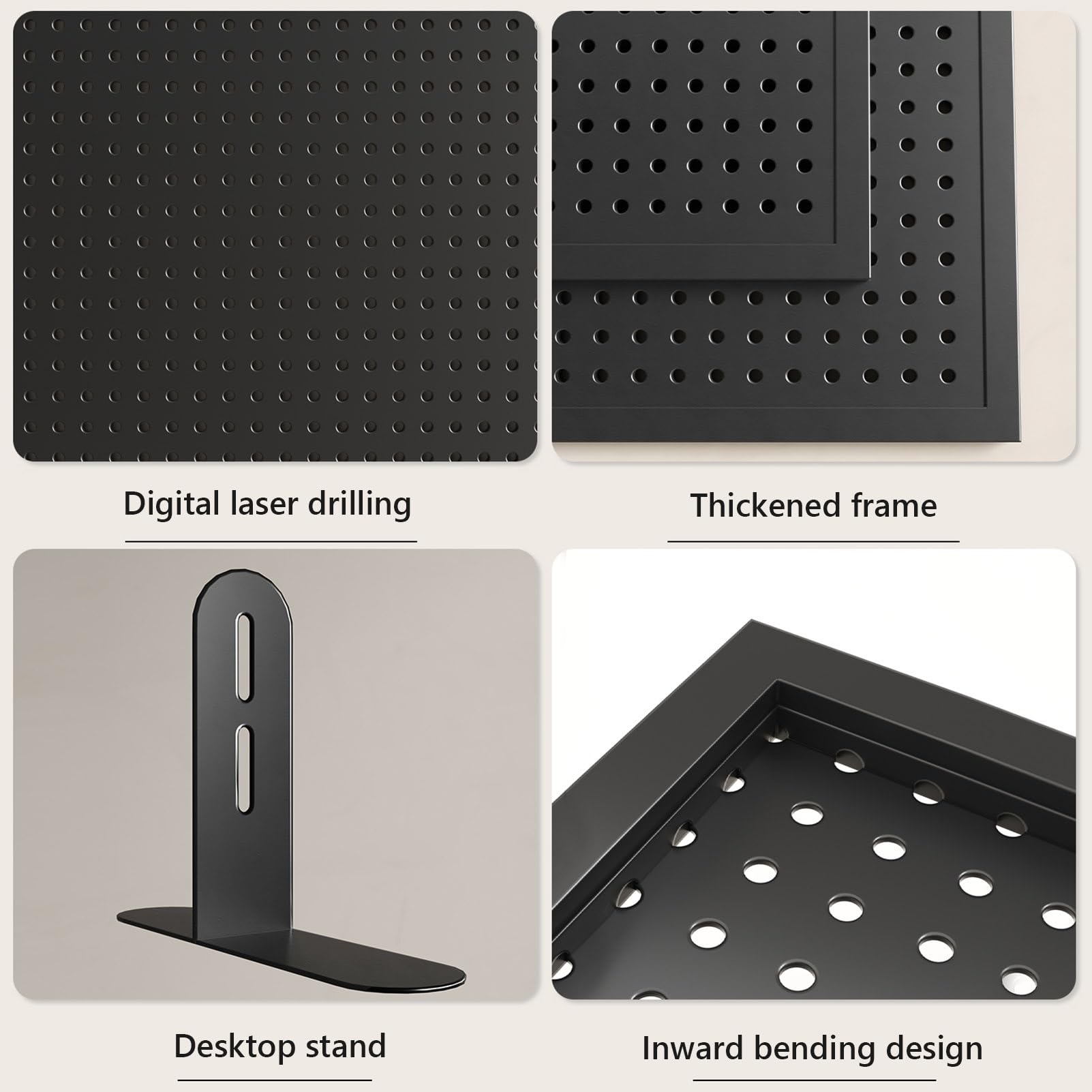 Kit Organizer da Parete con Pannello Forato, portautensili in Metallo a Parete, Pannelli forati multifunzionali per Officina Fai da Te in Garage, Facile da installare(100x40cm)