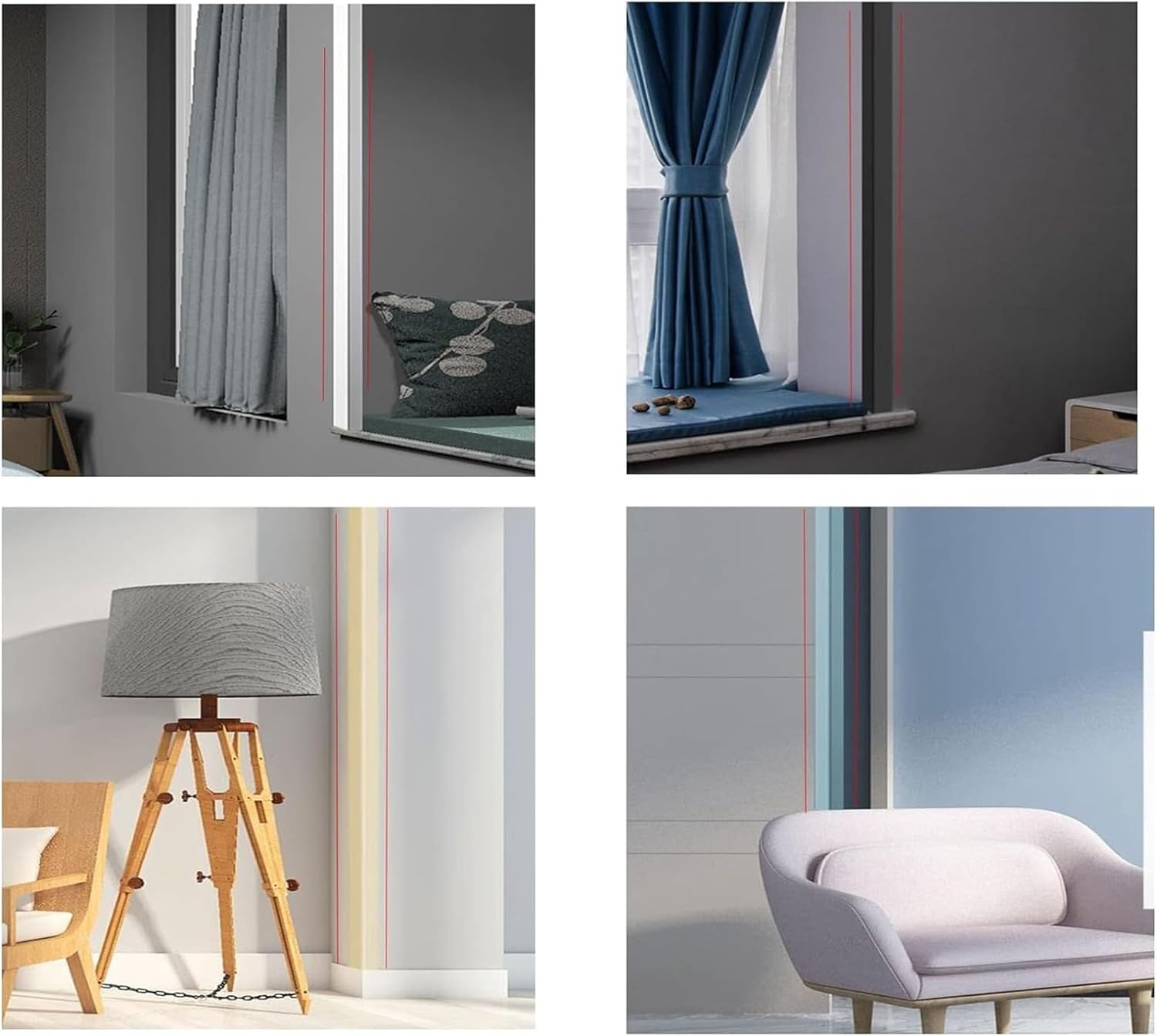 Wall Corner Guard Edge Protector, 4cm/1.57" Wide Heavy Duty Corner Edge Protection/Corner Trim Strips, Flexible Angle Self-Adhesive Strips Wall(Style 4,L 0.8m/2.6ft)