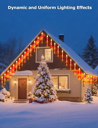 Miniatura 4 de Luces de carámbano inteligentes de Navidad para exteriores, 33 pies, 20 tubos RGBW LED de carámbanos de Navidad para exteriores, aplicación