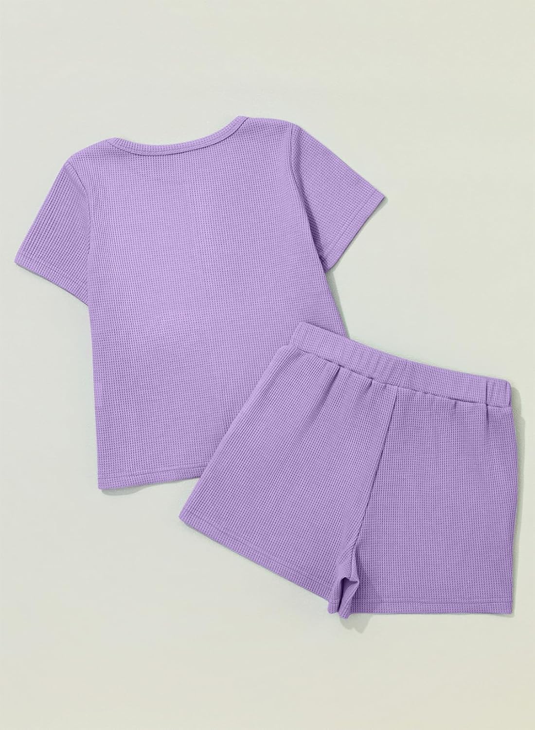 blibean Girls Summer Clothes Sets Kids Waffle Colorblock Outfits Size 6-15 Years - Image 6