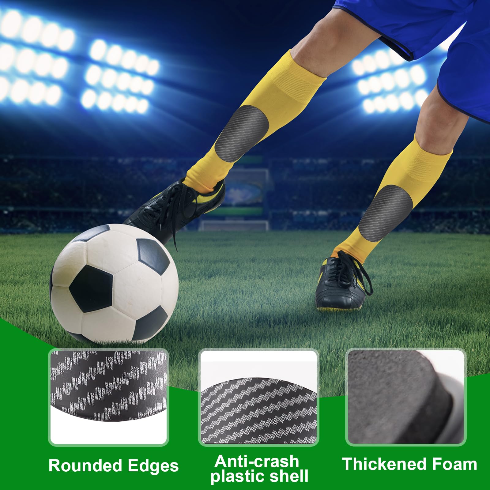 Mini Parastinchi Da Calcio Regolabili – Leggeri Con Guscio PP E Imbottitura EVA – Per Bambini E Adulti (1 Paio, Nero, 10x6 Cm)
