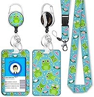Vista 144 de Giancomics Black ID Badge Holder with Lanyard, Lanyards for ID Badges with Badge Reel Retractable Heavy Duty, Lanyard with ID Holder Keychain Clip