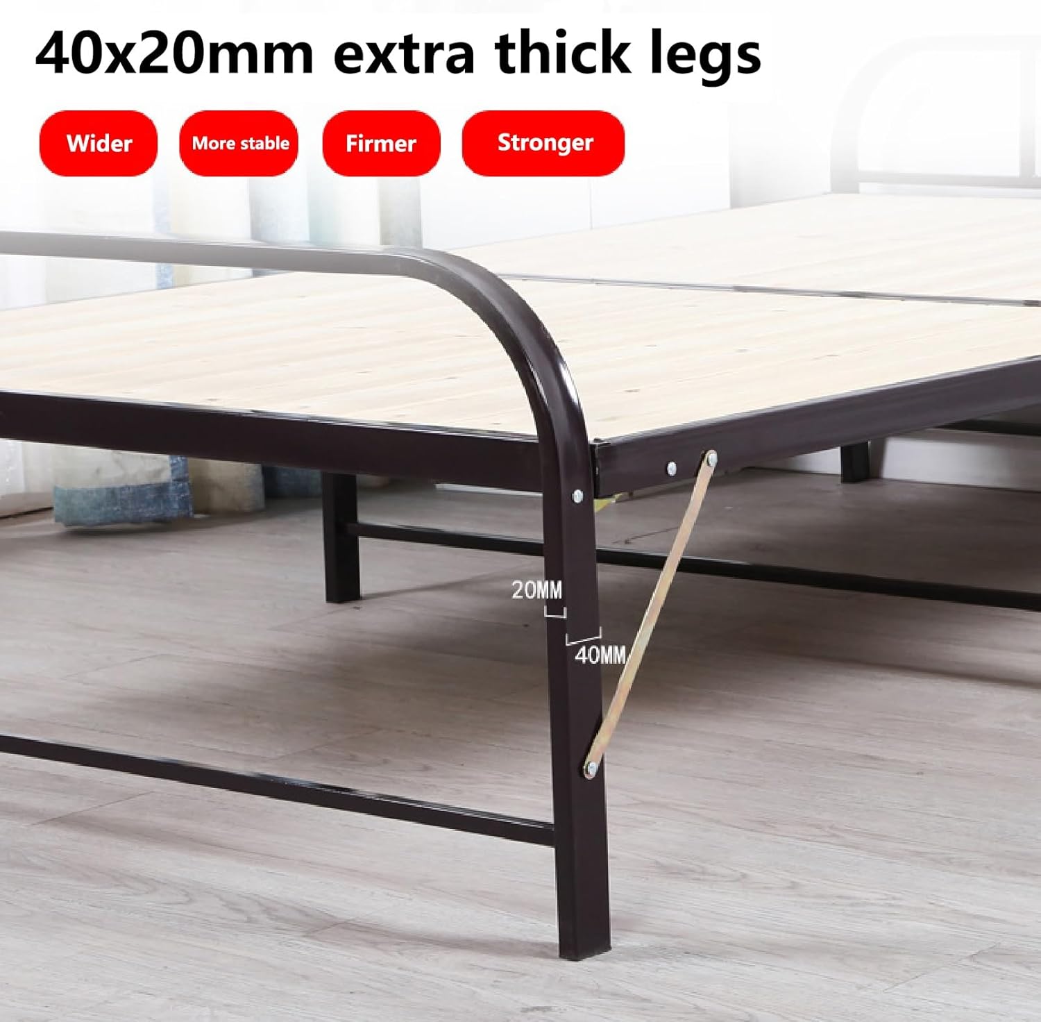 Camping Cots for Adults Heavy 34 in Sturdy Steel Frame with Solid Wood Slats, Easy Fold & Unfold, 700lb Capacity, Ideal for Office Nap or Outdoor Use(200 * 80cm),200 * 80CM