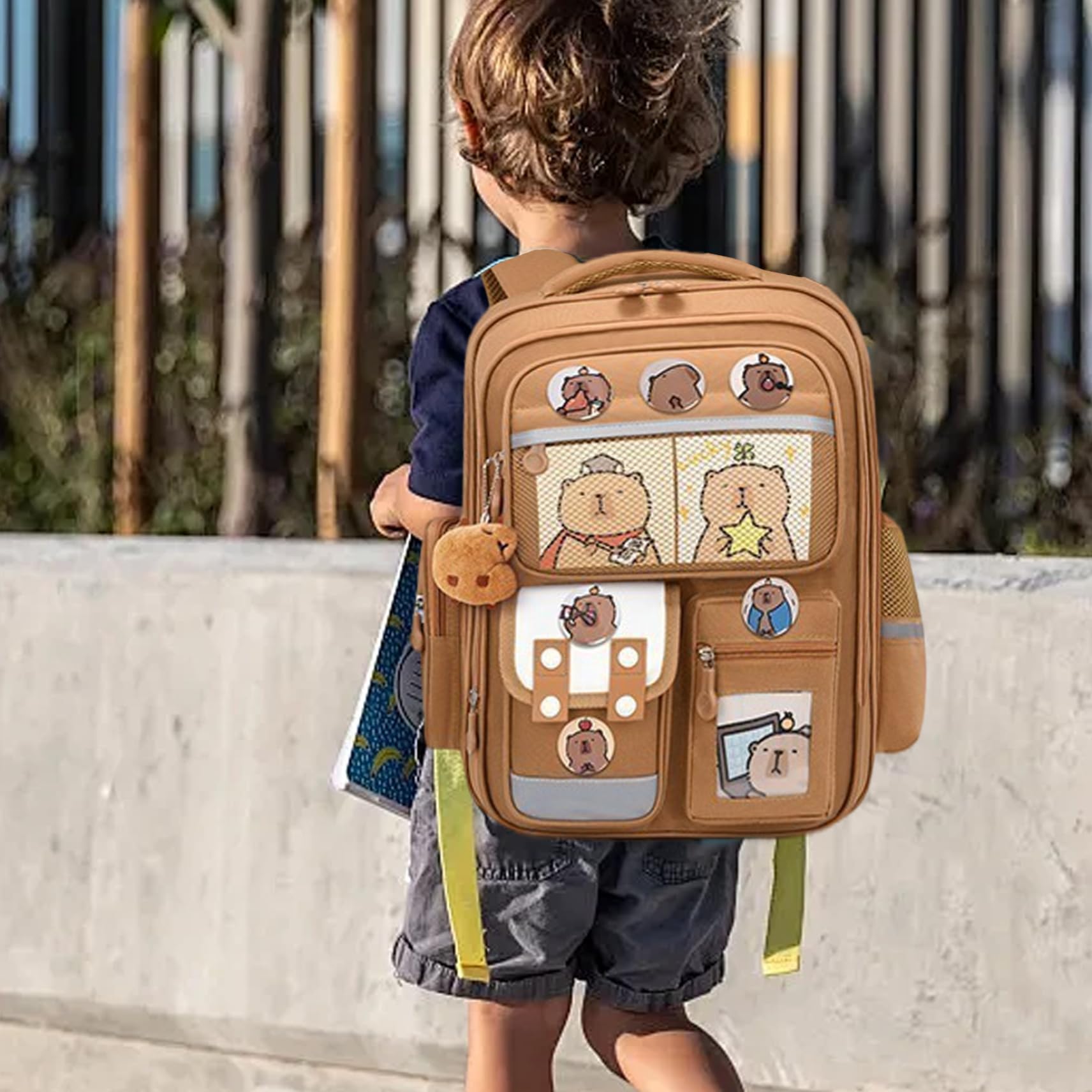 Cute Cartoon Backpack For Girls With Pencil Case - 16.5 Inch Large Capacity Kids School Backpack - View #4