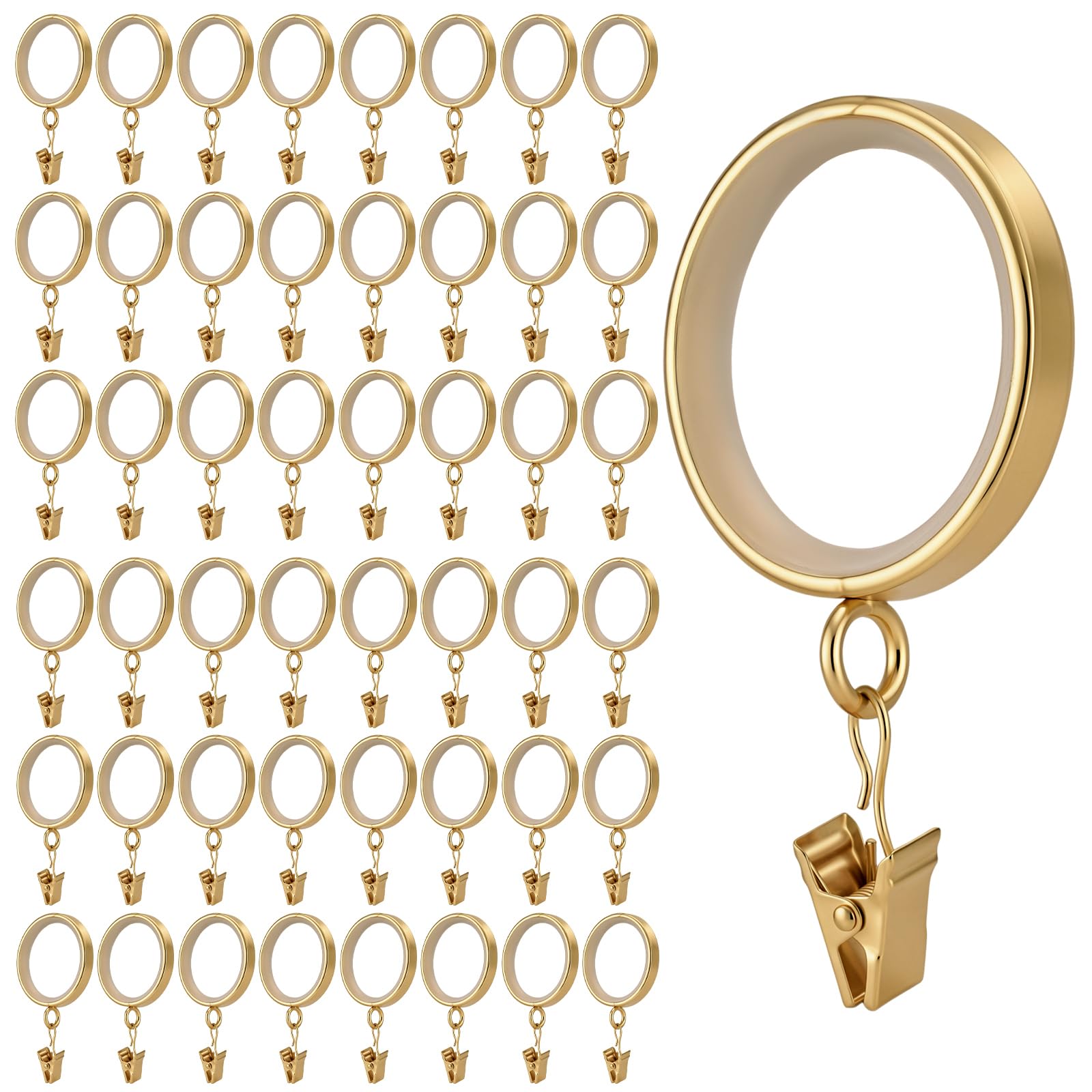 Photo 1 of Novabright 48 Pack Luxury Gold Curtain Rings (2 Inch)