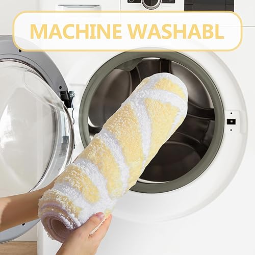 Miniatura 6 de TRUEDAYS Alfombra de baño beige, medio círculo, bonita alfombra de baño bohemia, suave y esponjosa, absorbente de agua, lavable a máquina