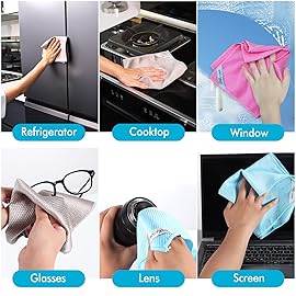 Easy Clean Streak Free Glass Cleaning Miracle Microfiber Cleaning Cloth for Kitchen,Counter,Window,Mirror Lint Free Dish Drying Cloths Glass Polishing Rag,All-Purpose,Reusable,Nanoscale Pack of 6
