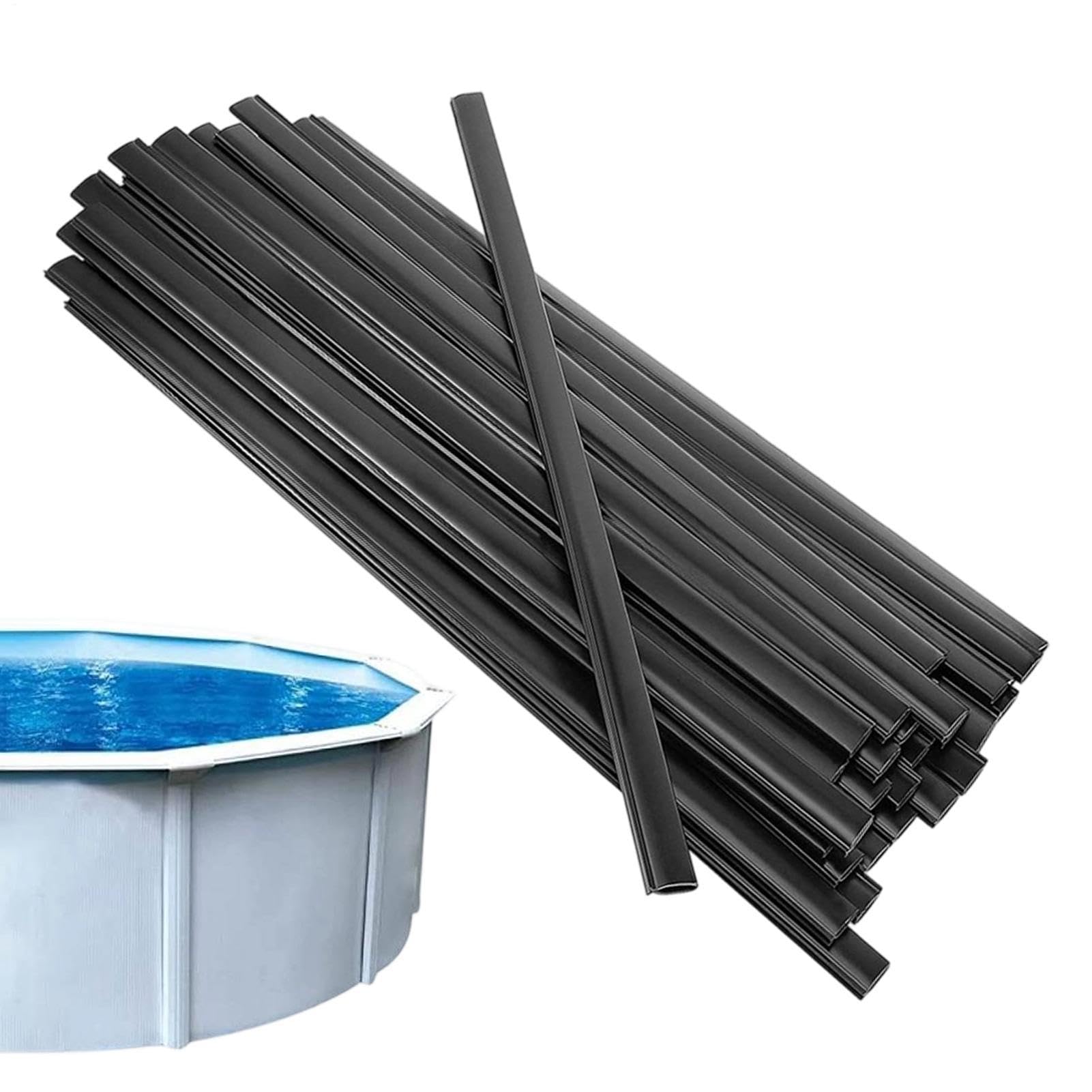 Generisch Set di 38 clip di fissaggio per bordo piscina | strisce sovrapposte per piscina, per giardino, cortile, prato, parco, cortile, parco giochi, sport acquatici e
