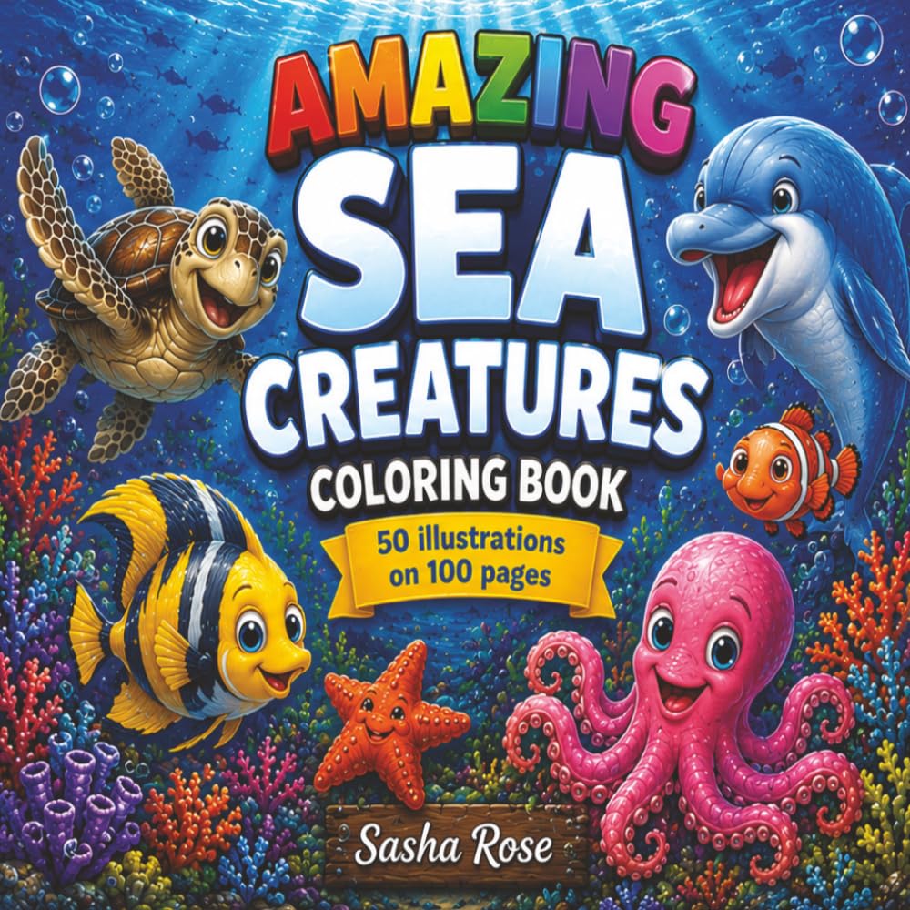 Amazing Sea Creatures: coloring book