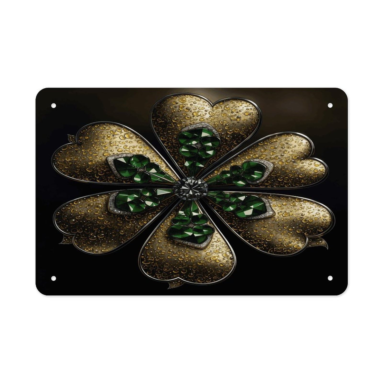Fekiloot Style Golden Decoration Metal Signs Wall Art Tin Sign