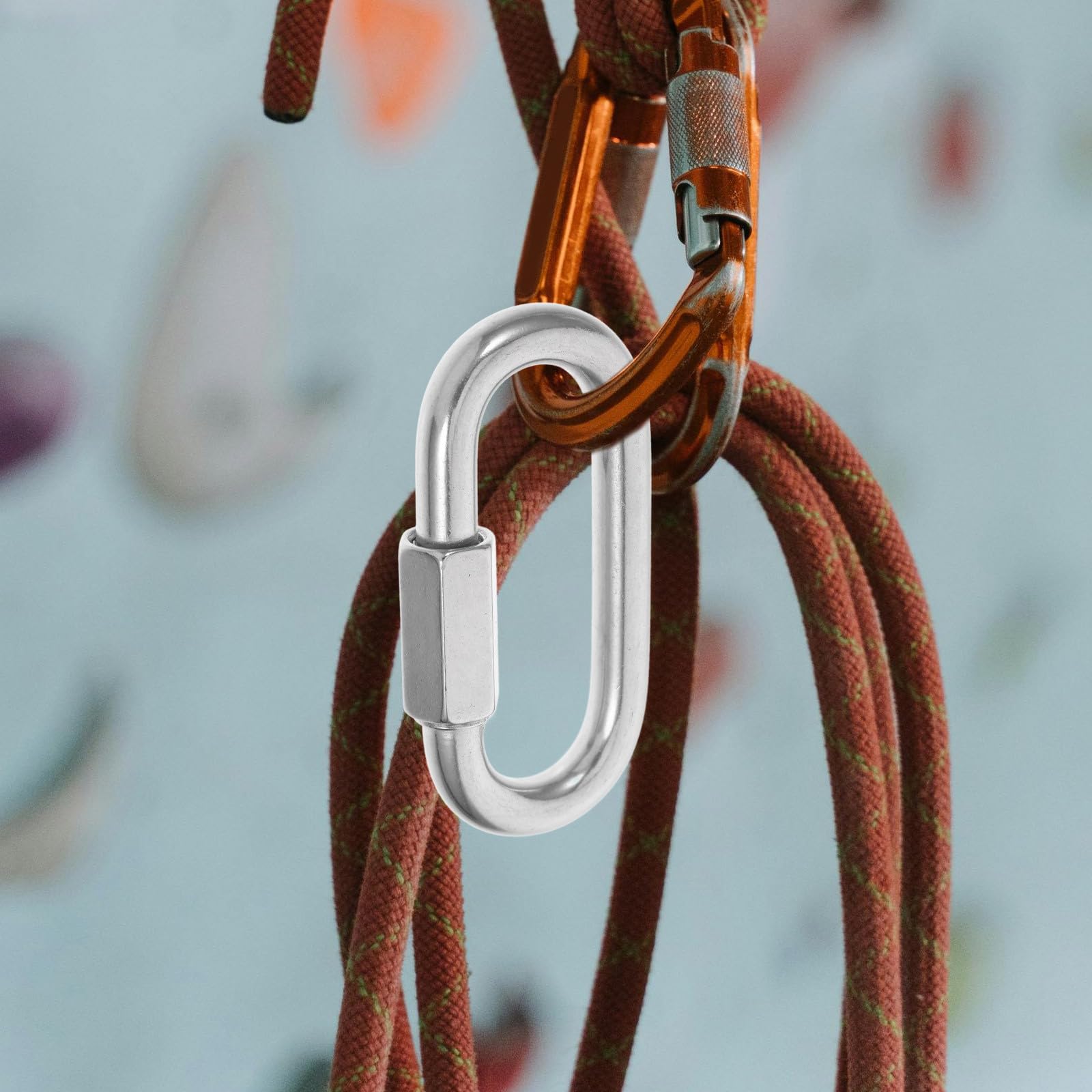 BESTOYARD 10 Piezas Enlace Rápido de Acero Inoxidable en Forma de D para Cadena, Conector Resistente y Cierre Seguro Adecuado para Camping E Industria, Diseño Versátil y Duradero