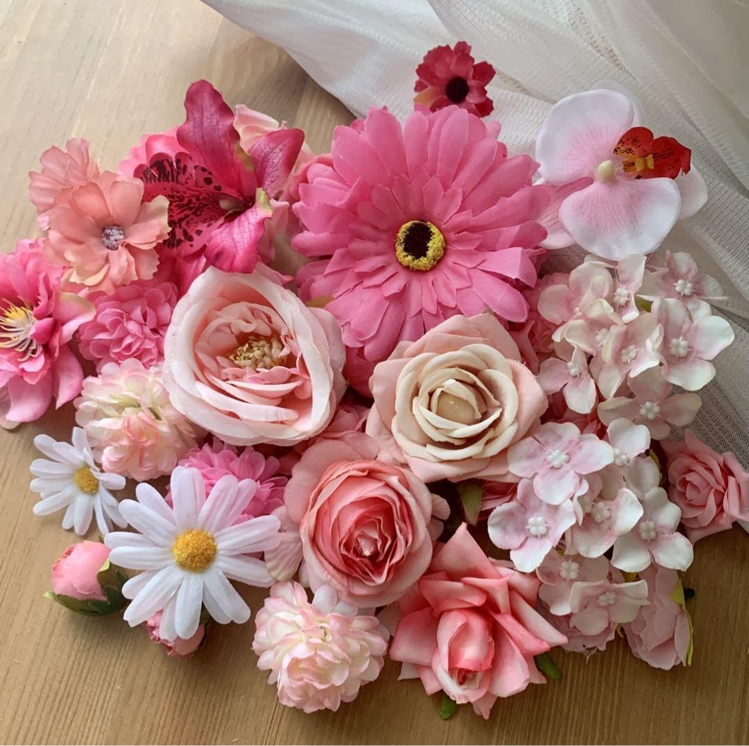 Amazon.co.jp: 造花詰め合わせピンクセット アーティフィシャル  