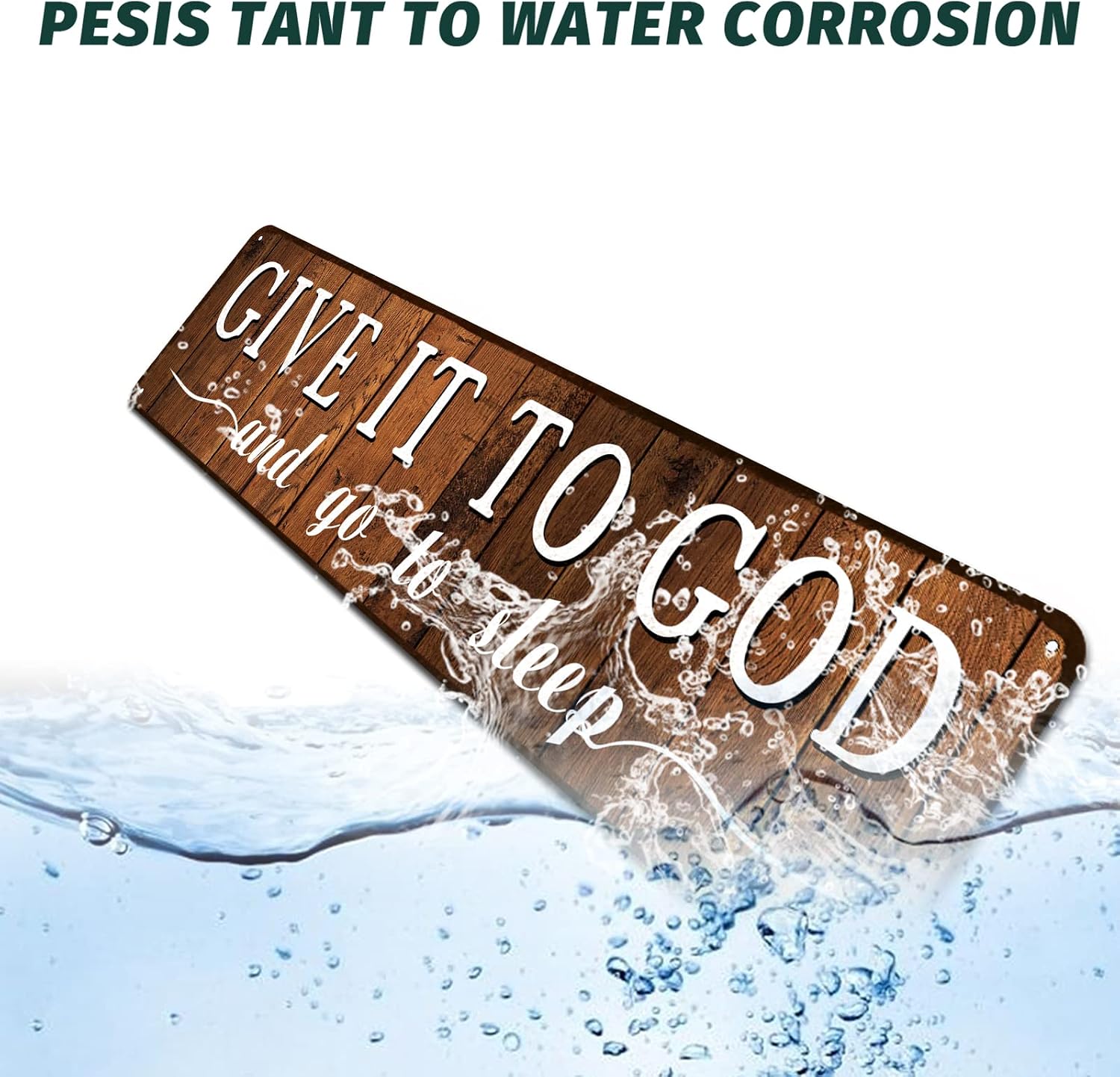 Give It to God Rustic Christian Metal Wall Decor 4x16 Inch image 4