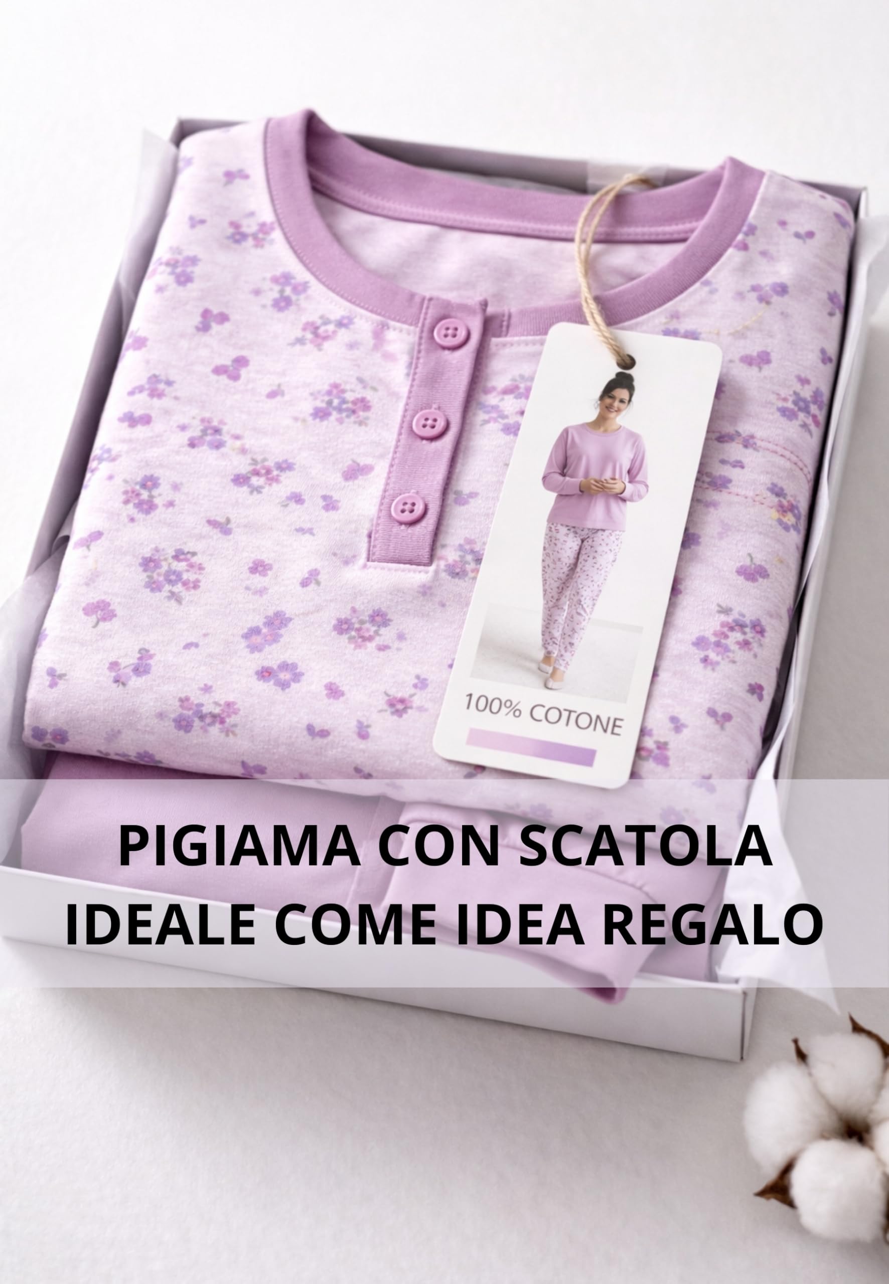 Intimitaly Vanuè Piżama damska w 100% bawełniana, długa z dzianiny, zapinana na guziki i spodnie, lekka i oddychająca, wiosna i pół sezonu