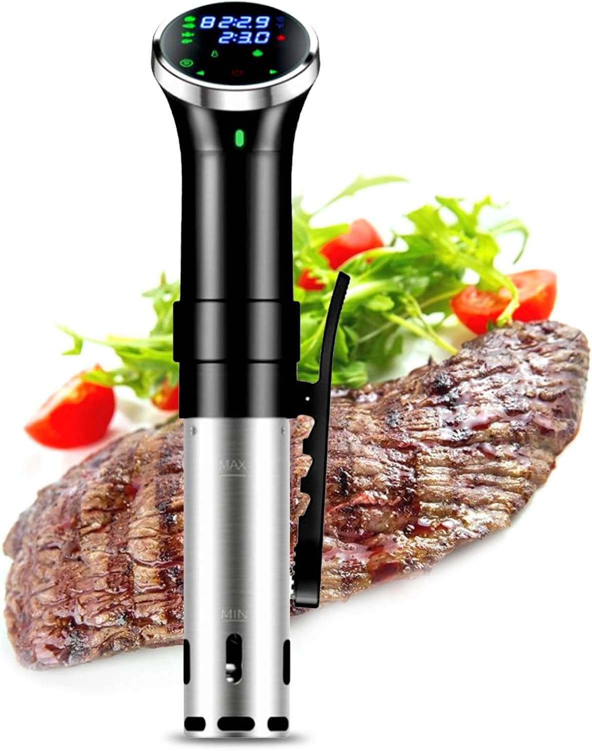 Upgraded Version Sous Vide Machines,1100W One-Touch Control Menu Precision Cooker, Waterproof Immersion Circulator with Digital Touch Screen and Accurate Temperature Time Control
