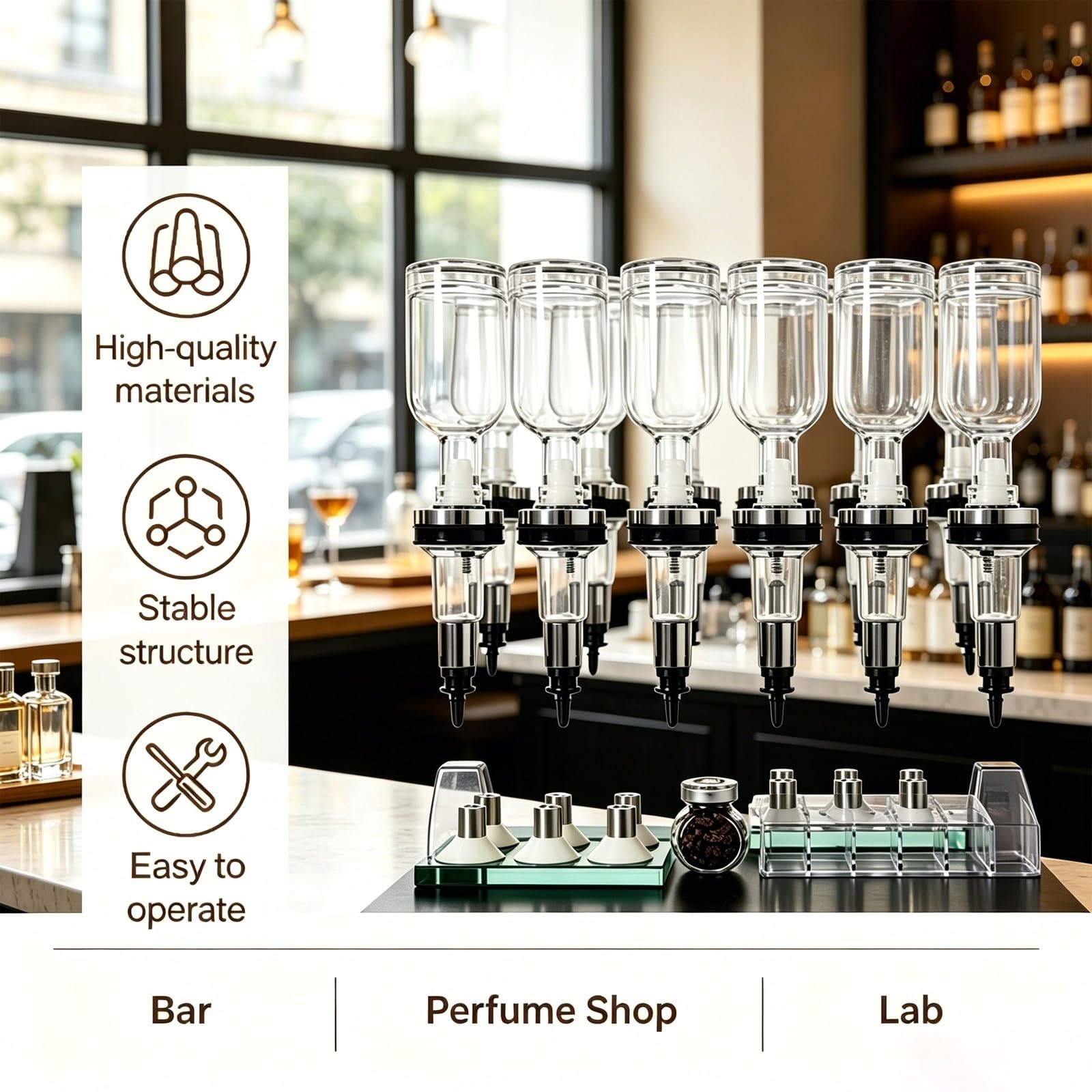 Zestaw Ręczny Dozownika Perfum, Ręczny Dozownik w Kostce Perfum, Doskonały Wypełniacz w Płynie do Ekspozycji Detalicznych, Pobierania Próbek i Projektów Zapachowych DIY(12heads)