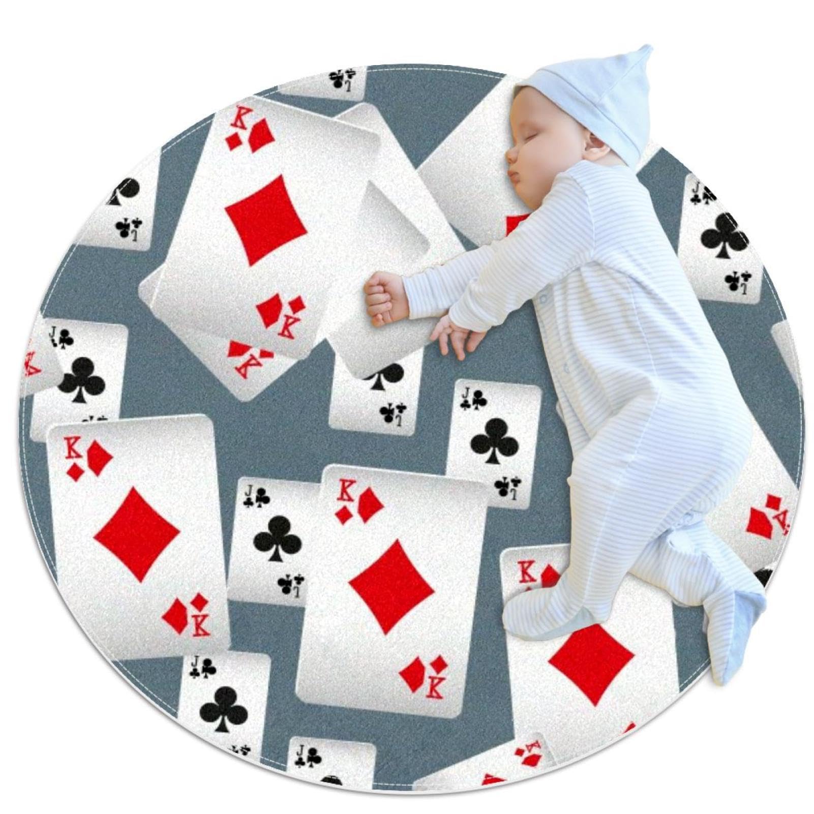 Tapis de salle de bain antidérapant rond 1m imprimé camomille et poker pour chambre et canapé