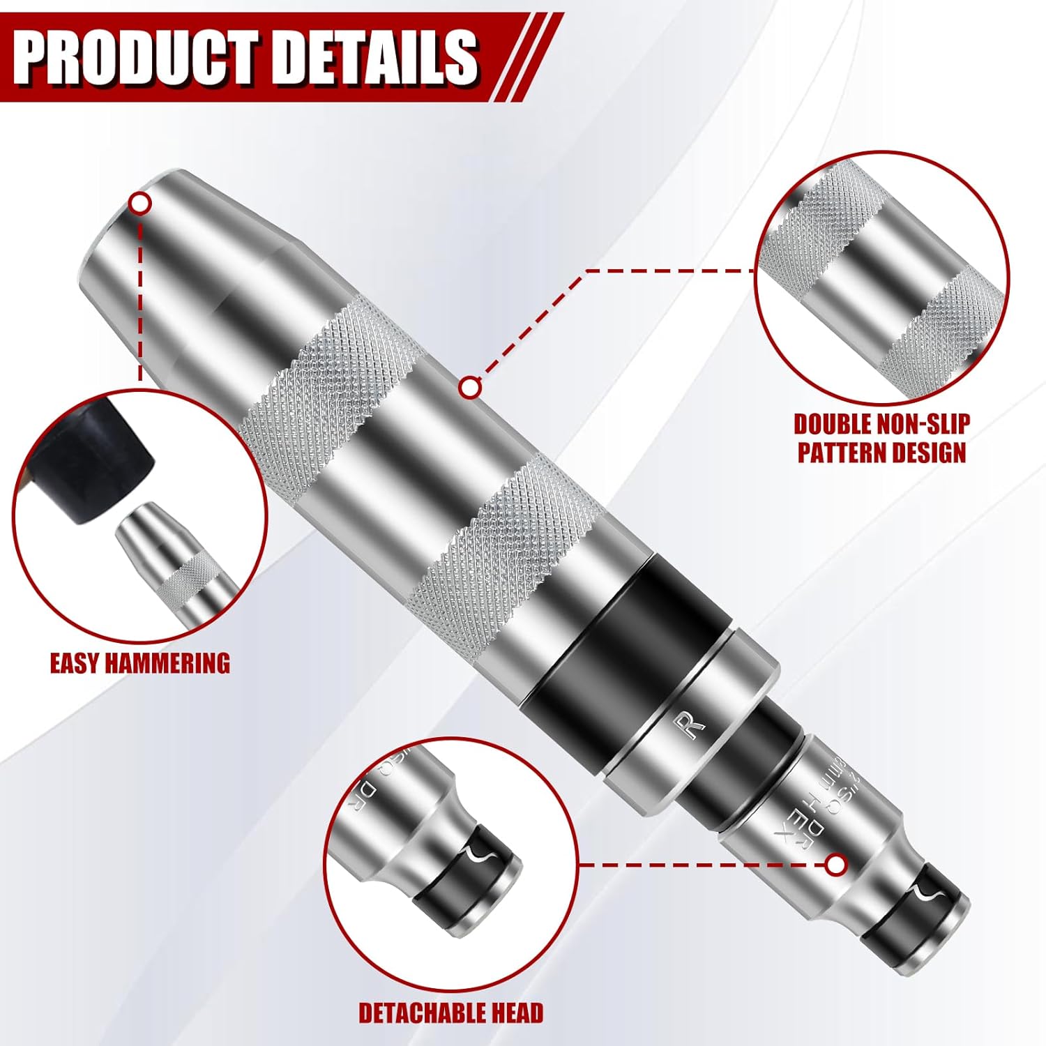 16 Pcs Hand Impact Driver Set Sturdy Steel Manual Impact Screwdriver Set with Short and Long Bits Multifunctional Impact Driver Set for Removing Damaged Frozen Rusted Screws ZJMCAJY