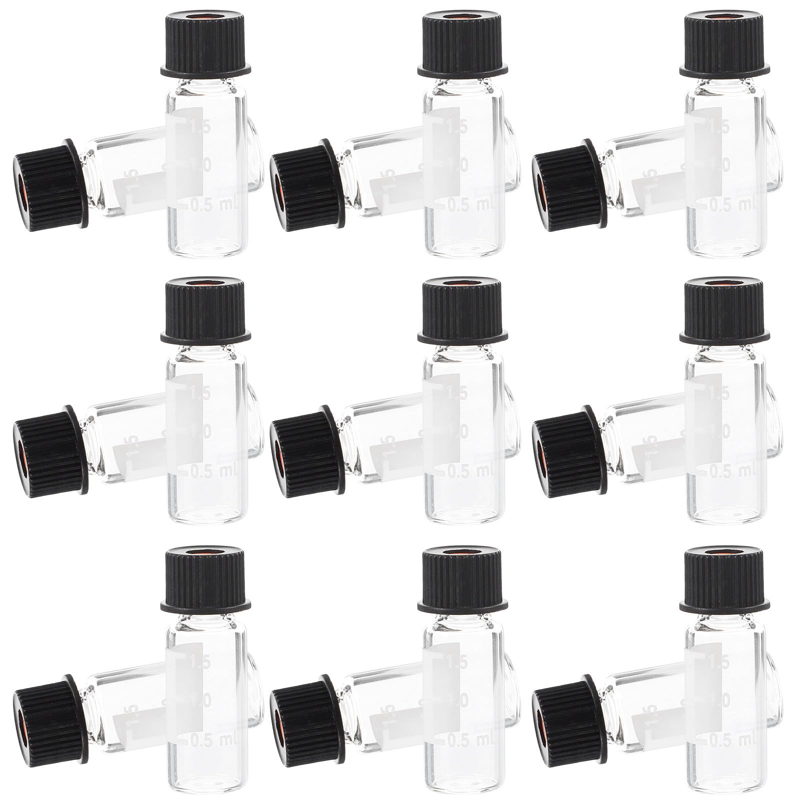 100 Frascos de Boca Roscada Paquete de 100 Piezas y Tapa para Cromatografía, 2ml Fugas, Adecuado para y Cosméticos