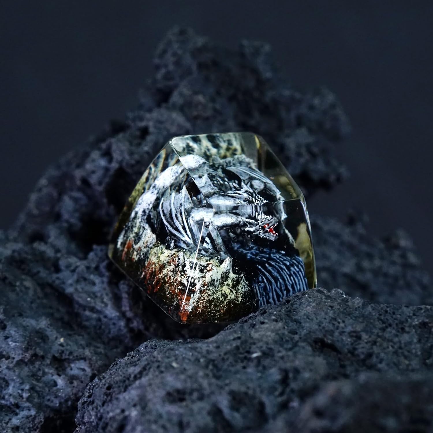 Fantasy Dragon Artisan Keycap - 1U ESC, R1 SA Profile Custom Handmade Resin Cherry MX Switch Key Cap Mechanical Keyboard, Cool Tech Gifts for Men, Dad, Father's Day, Gamer, Space Lover