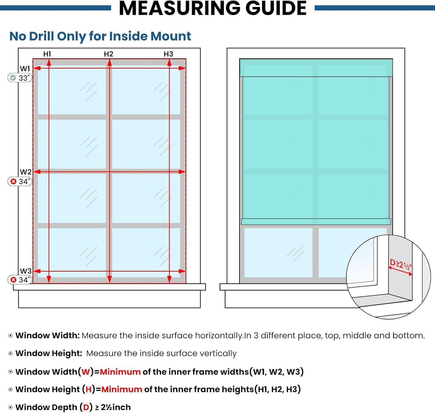 no drill motorized blinds with remote, blackout automatic blinds with solar panel, cordless smart electric roller shades for windows, white, 34 x 72 white 34"w x 72"h