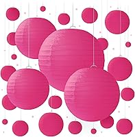 Vista 8 de Juego de 25 faroles de papel rojos para cumpleaños, bodas y ocasiones especiales Avoseta