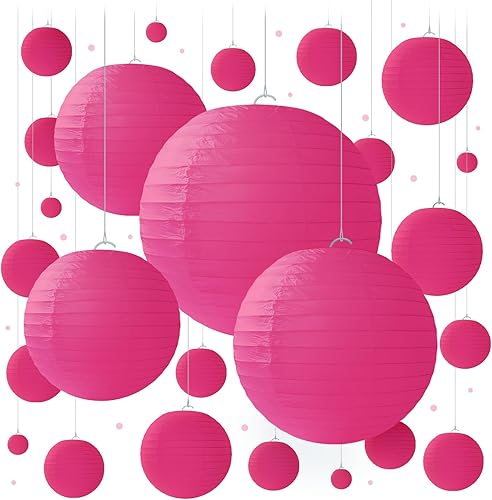 Miniatura 7 de Avoseta - Faroles de papel dorados, juego de 25 piezas, decoraciones de fiesta para cumpleaños, bodas y ocasiones especiales