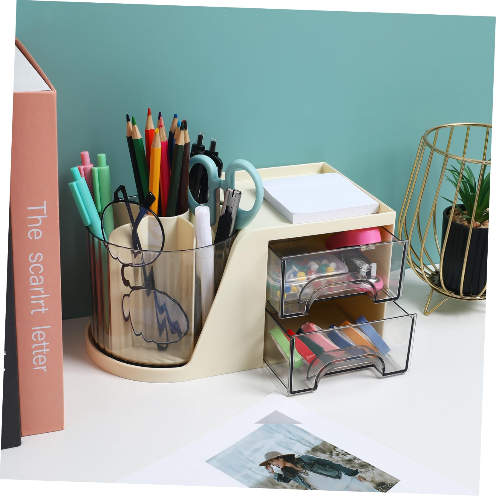 Hemobllo Portapenne Scrivania Organizer Contenitore per Penne Diviso in Scomparti Lisci per Cancelleria e Articoli per Ufficio Design Elegante e Moderno Risparmio Spazio per Scrivania