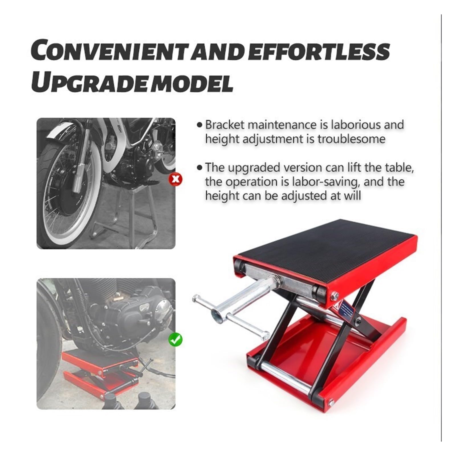 Moto Martinetto 500KG 1100LBS Centro Di Sollevamento A Forbice Adatto For Il Motore Della Bicicletta Del Basamento Lavoro Strumenti Riparazione Professionale Funzionamento Fluido Efficiente(Black)