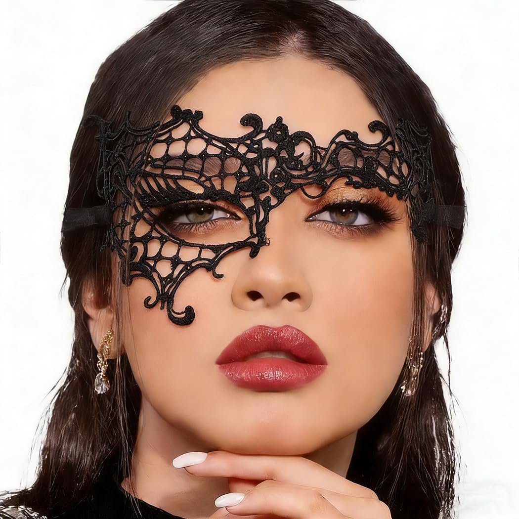 Tgirls Masquerade Lace Mask Women Black Lace Masks Costume Party Proms Face Mask Halloween Eye Mask