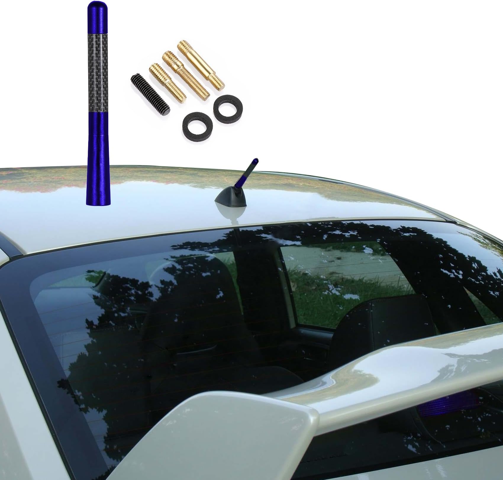 Carbon Fiber Antenna, 4.7 Inch Short Carbon Fiber Radio Antenna, Short Automotive Antenna, Mini Car Antenna, Universal Car Accessories Replacement for Ford Focus