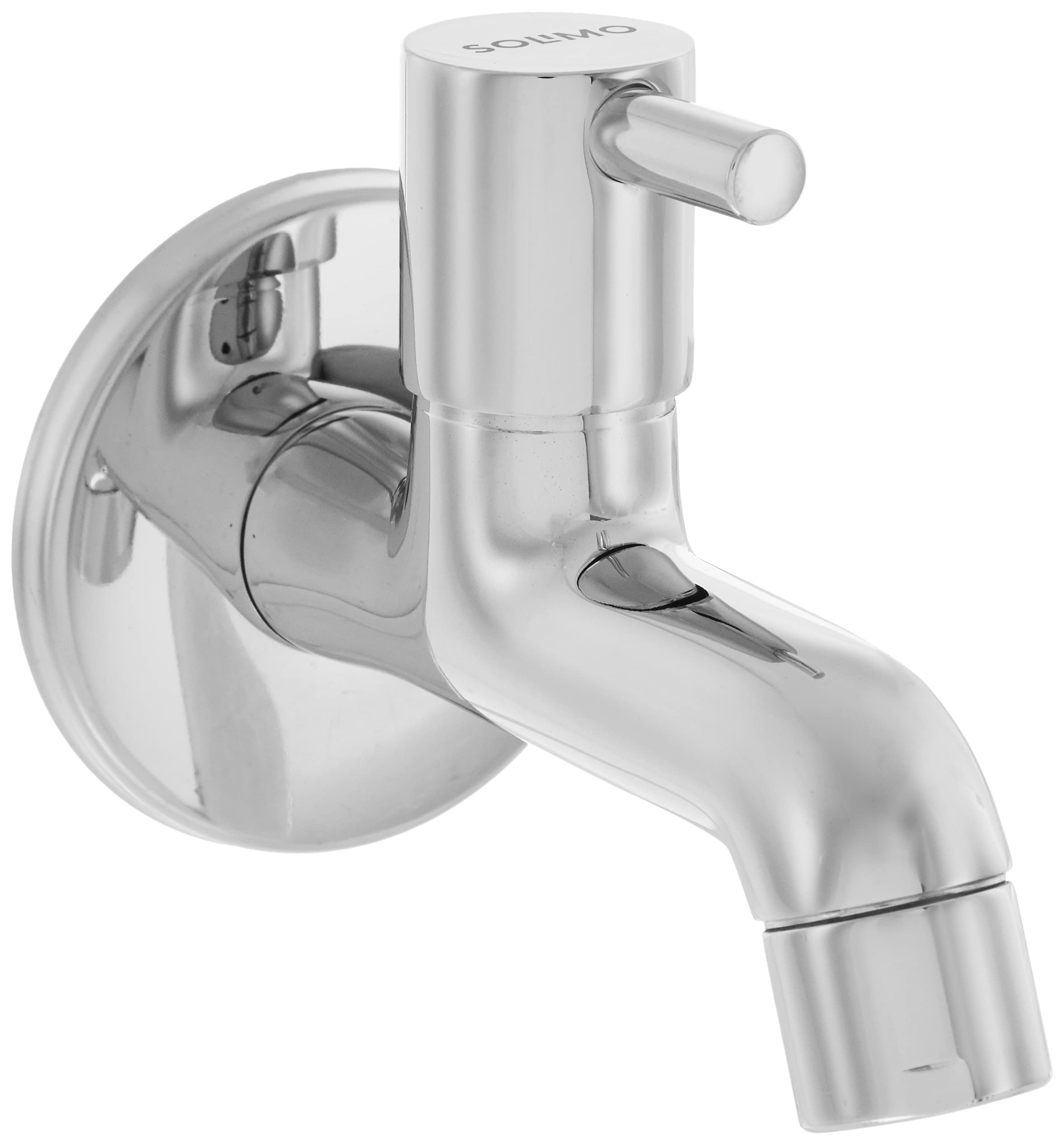 Amazon Brand - Solimo 2 Way Bib Cock, Wall-Mounted, Brass with Chrome Finish