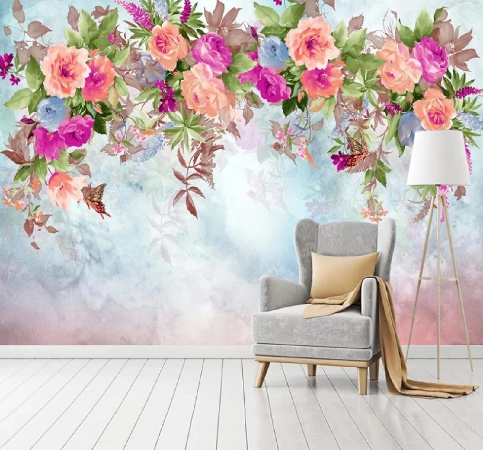 XLMING Minimalist Fresh Elegant Rustic Floral 3D Wallpaper Luxury Home Dining Decor Paste Sofa Living Room The Wall for Bedroom Mural-430cm×300cm