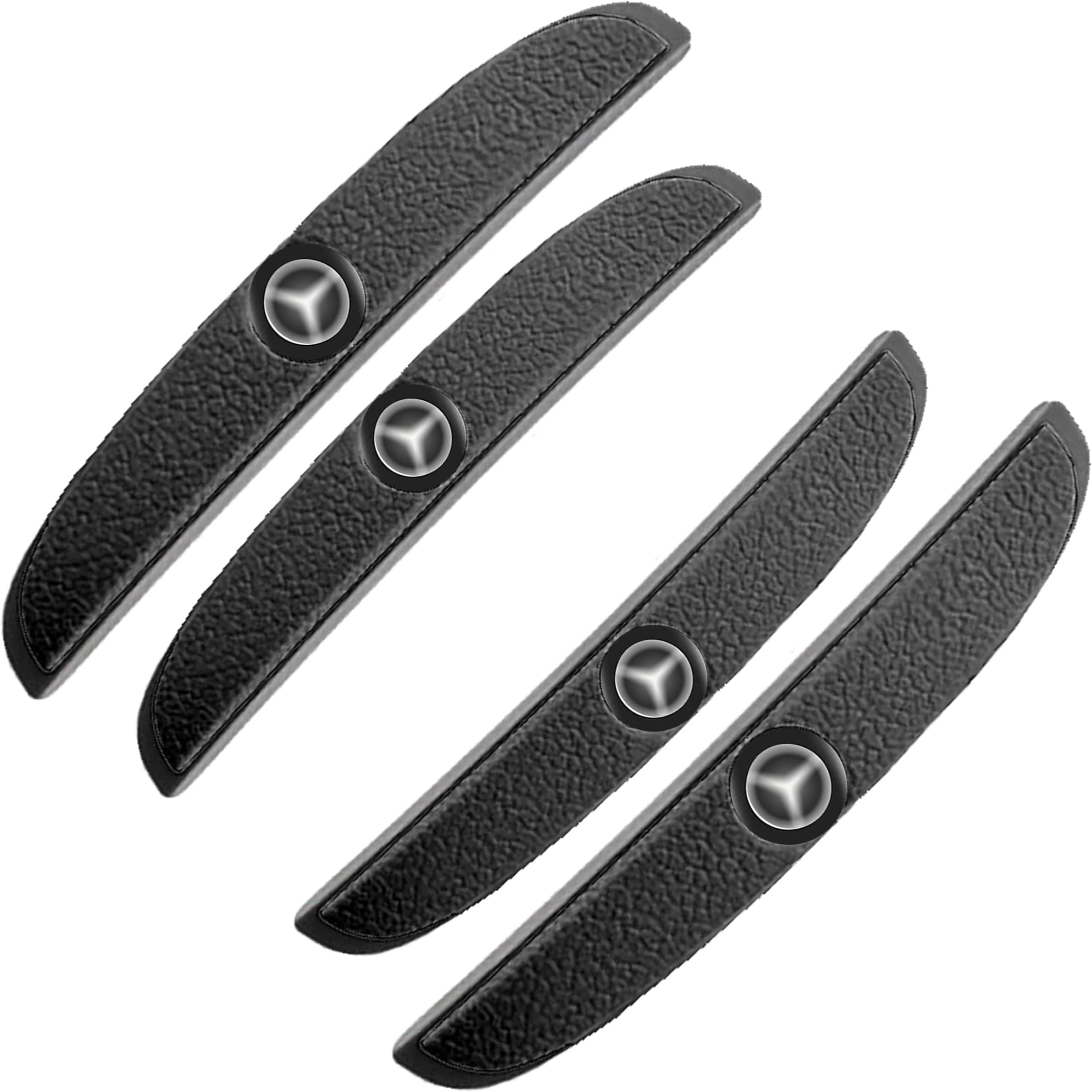 ZOTIMO 4 Pcs Modern Chrome Plated Car Door Edge Guards Bumper Collision Protector Sticker (for Mercedes-Benz, Rubber Black)
