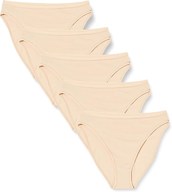 Iris & Lilly Women's Cotton High Leg Knickers, Pack of 5 Amazon.co.uk