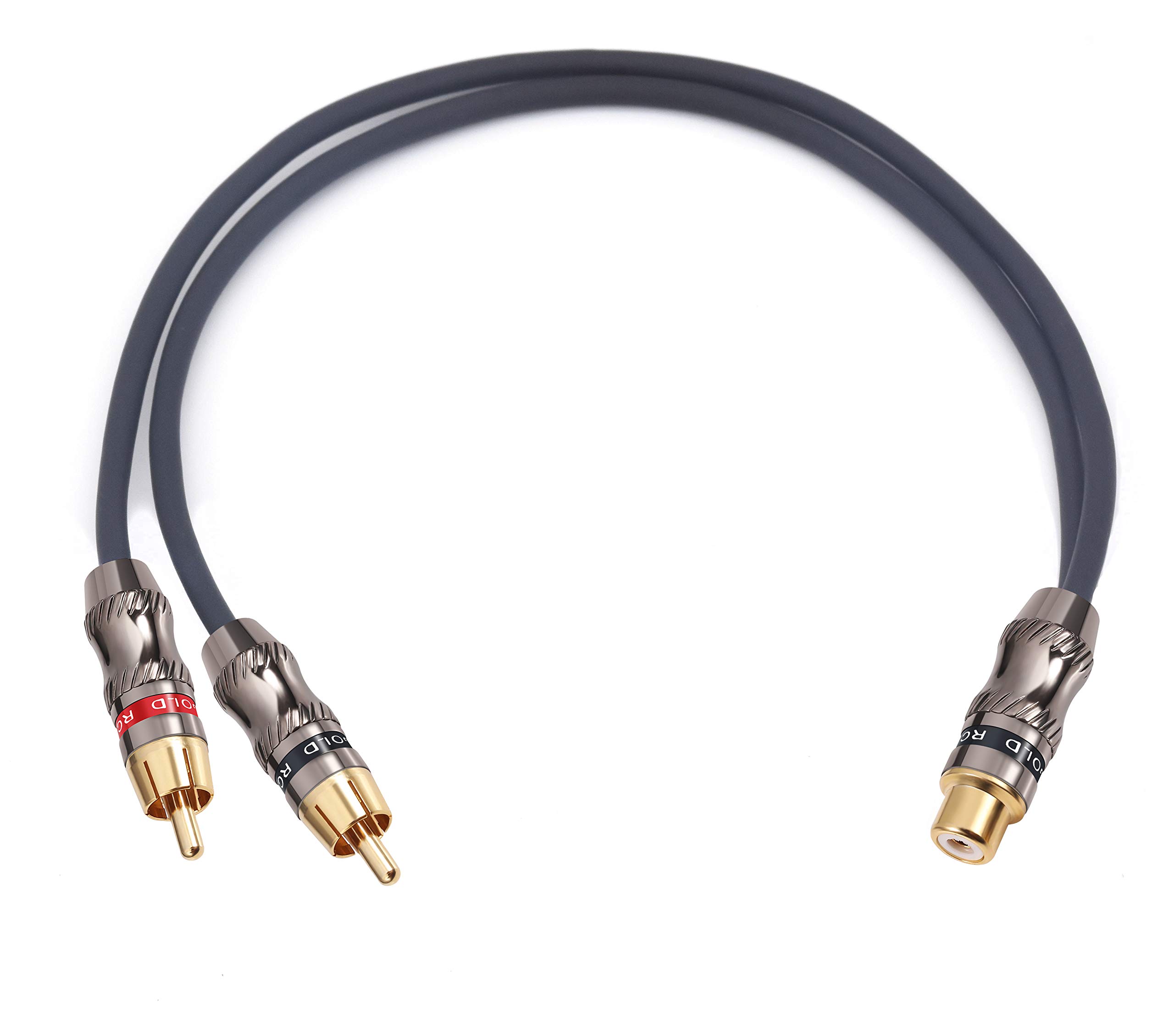 Oiyagai 5 Pezzi Adattatore RCA Y Splitter - 3.5mm Femmina A 2 Maschi, Per Audio E Video, AV TV, Prolunga Cavo